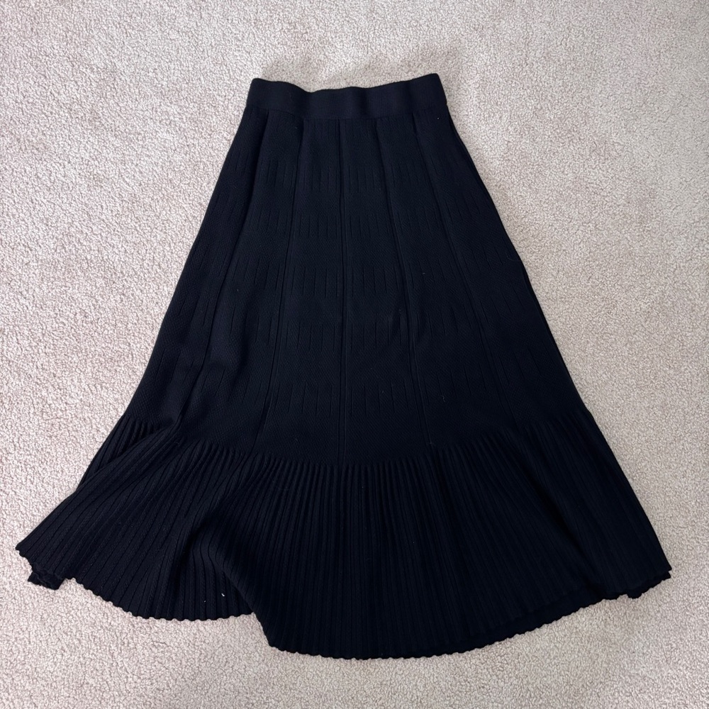 Brand New Black Knit Long Maxi Skirt Size M Medium